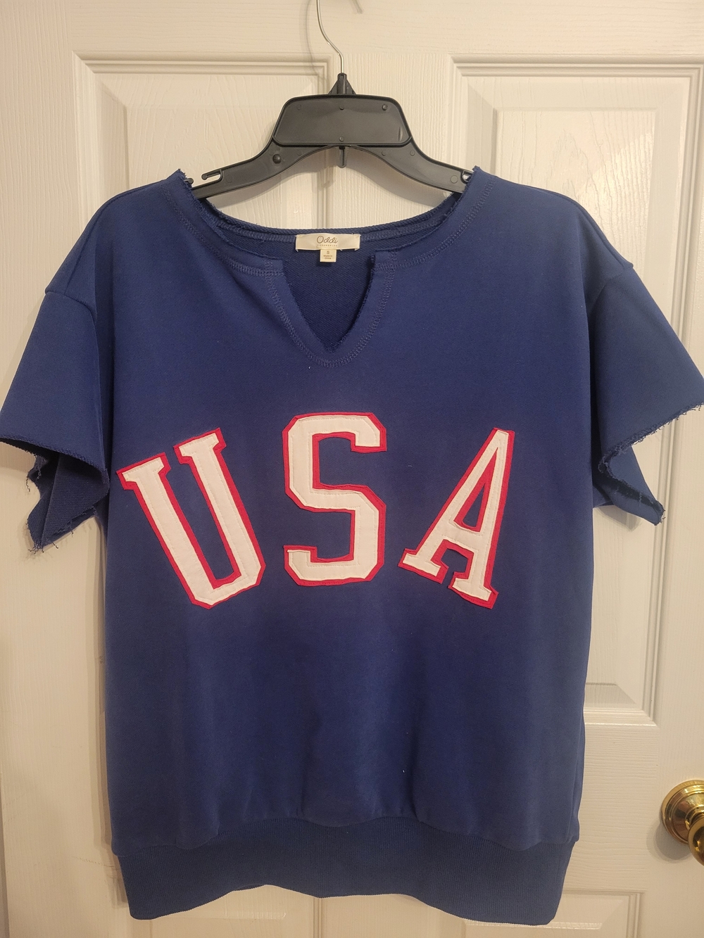 Oddi Navy 'USA' Short-Sleeve Sweatshirt